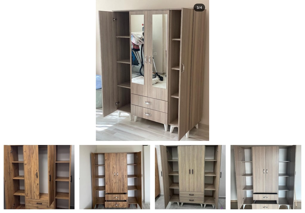 4 kapaklı elbise dolabı vykdbispjm - 2