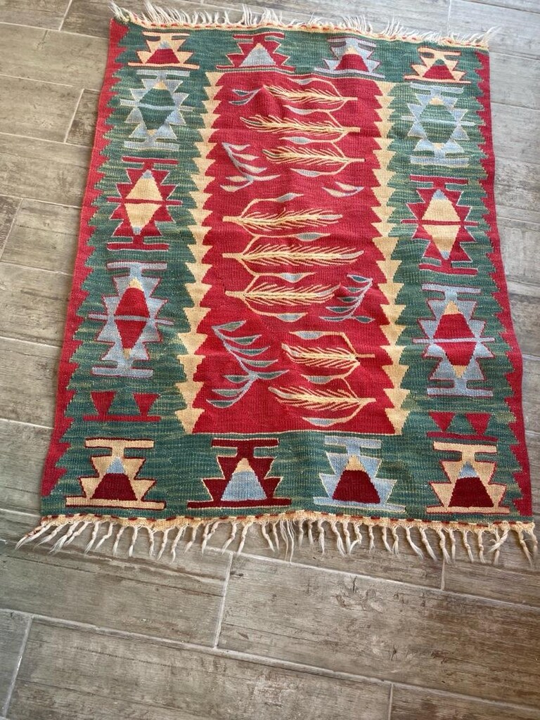 “El dokuma kilim 90x120 bohem Anadolu kilimi” - 2