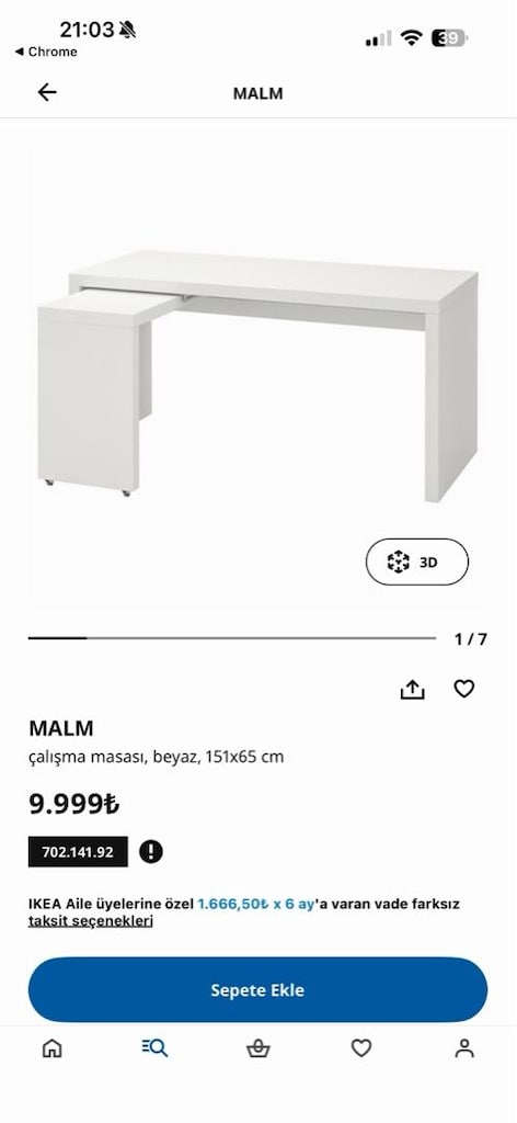 IKEA MALM Çalışma Masası - 6