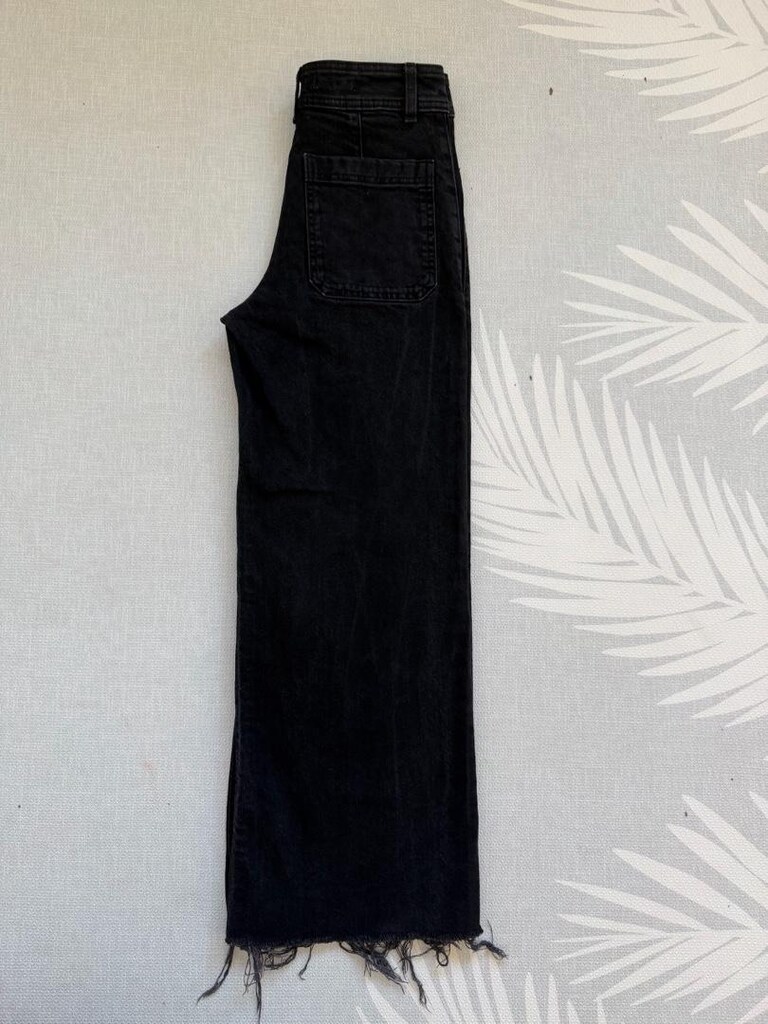 Mango Catherin Siyah Yüksek Bel Culotte Jean 36 Beden_1 Kez Kullanıldı — görsel 3/10
