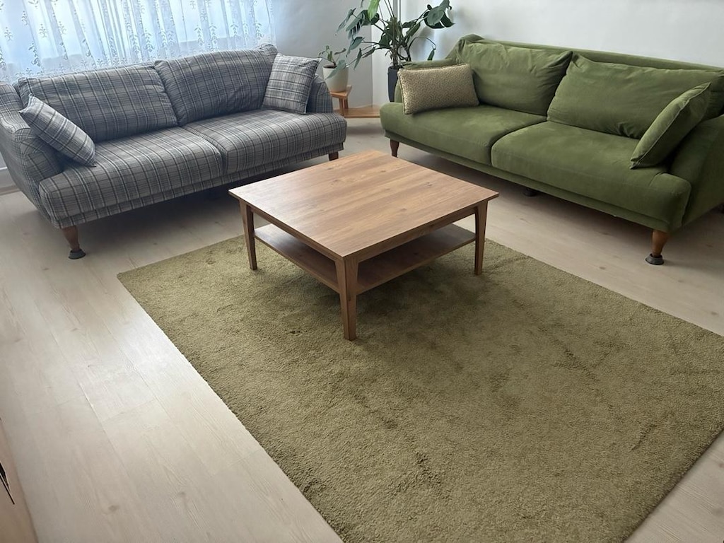 Ahşap Görünümlü Alt Raflı Büyük Orta Sehpa 90x90 cm-ENZA - 2