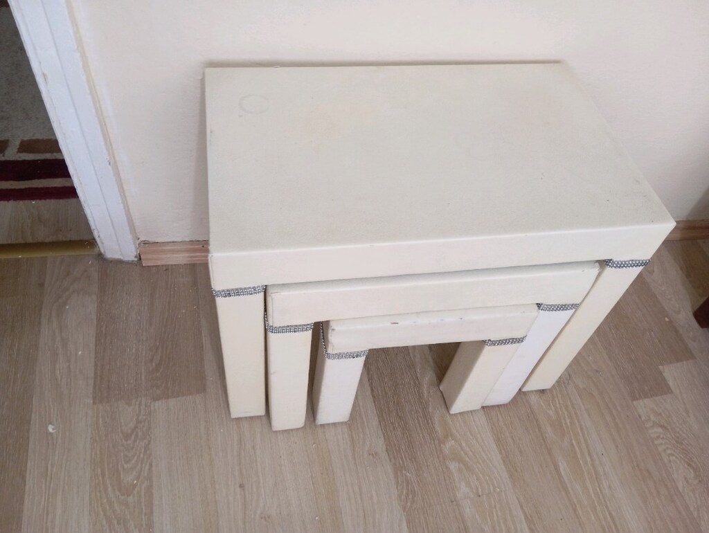 Üçlü Beyaz Sehpa tk - 4
