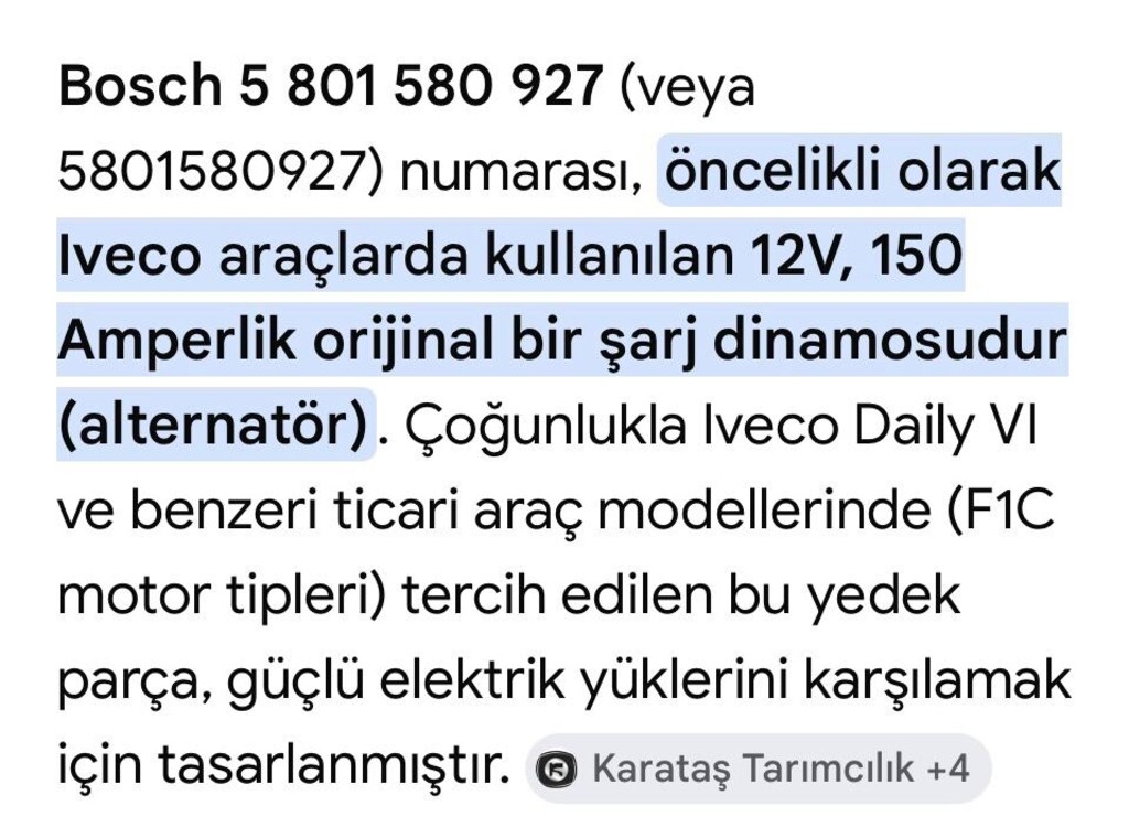 Iveco Daily 2.3 vs beyin kont. yeni nesil 150 Amper Temiz Şarj dinamos - 7