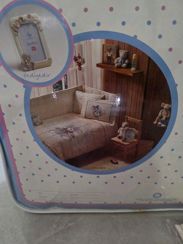 SIFIR ETİKETLİ - Taç Bebek Uyku Seti + Büyük Boy Pike + Çarşaf — görsel 3/9