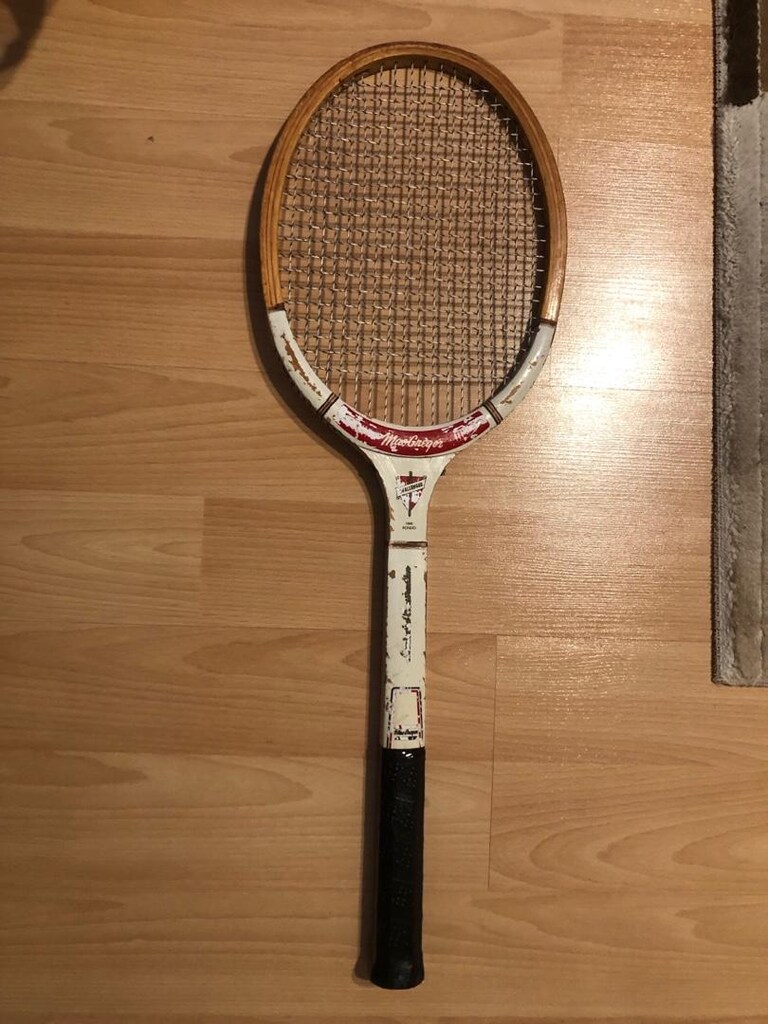 antika ahşap Mac gregor tenis raketi - 2