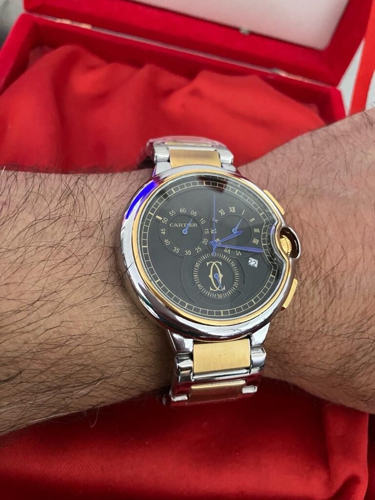 Cartier Ballon Bleu Chronograph Çift Tonlu erkek kol saati.. - 2