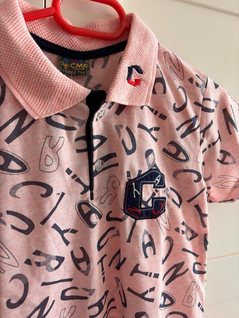 Pembe Erkek Çocuk Polo Yaka Tişört - 3