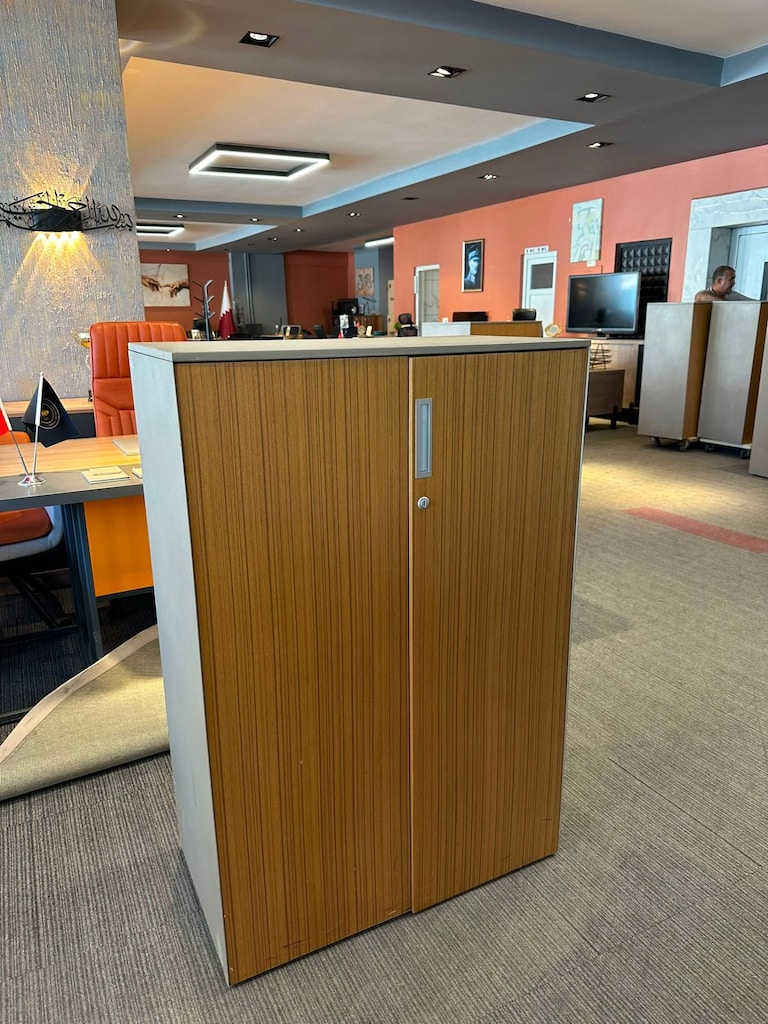 KLAS OFİS ÜSKÜDAR 80x45x120 cm NURUS CEVİZ GRİ DOLAP - 2