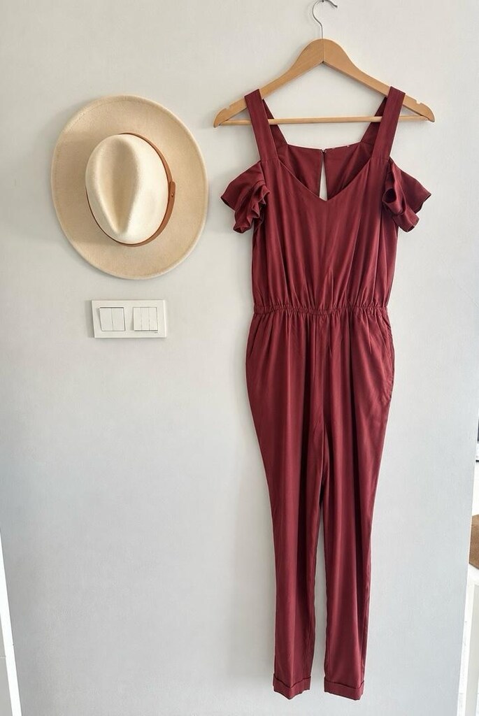 Zara bordo omuz detaylı tulum – S beden - 2