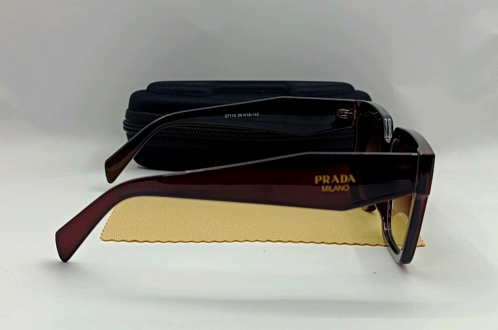 SIFIR KUTUDA, PRADA (BÜYÜK ÖLÇÜ,KEMİK) UV400 FİLTRELEME GÜNEŞ GÖZLÜĞÜ - 8