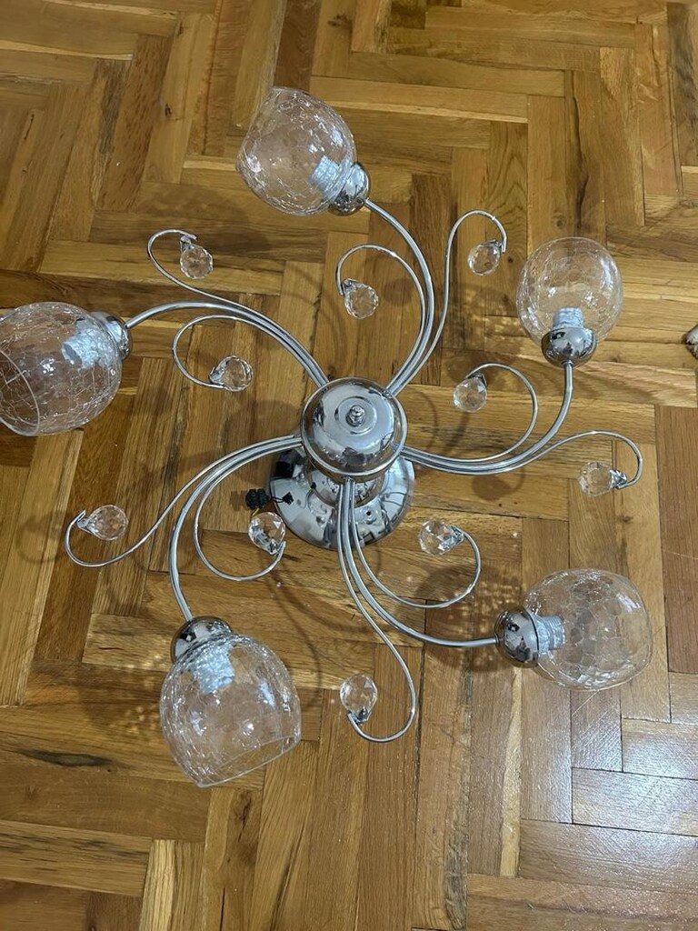 parlak krom5'li modern bir tavan avizesi - 2