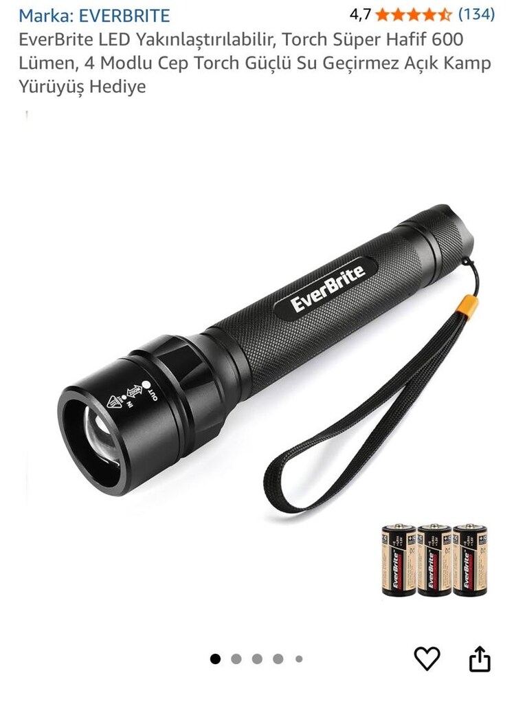 EverBrite LED Yakınlaştırılabilir, Torch Süper Hafif 600 Lümen, 4 Modl - 13