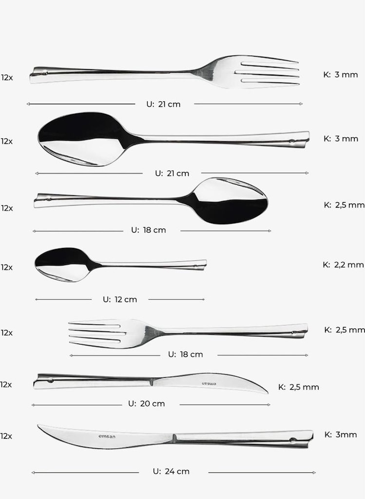 Emsan Çatal Kaşık Bıçak Seti - 3