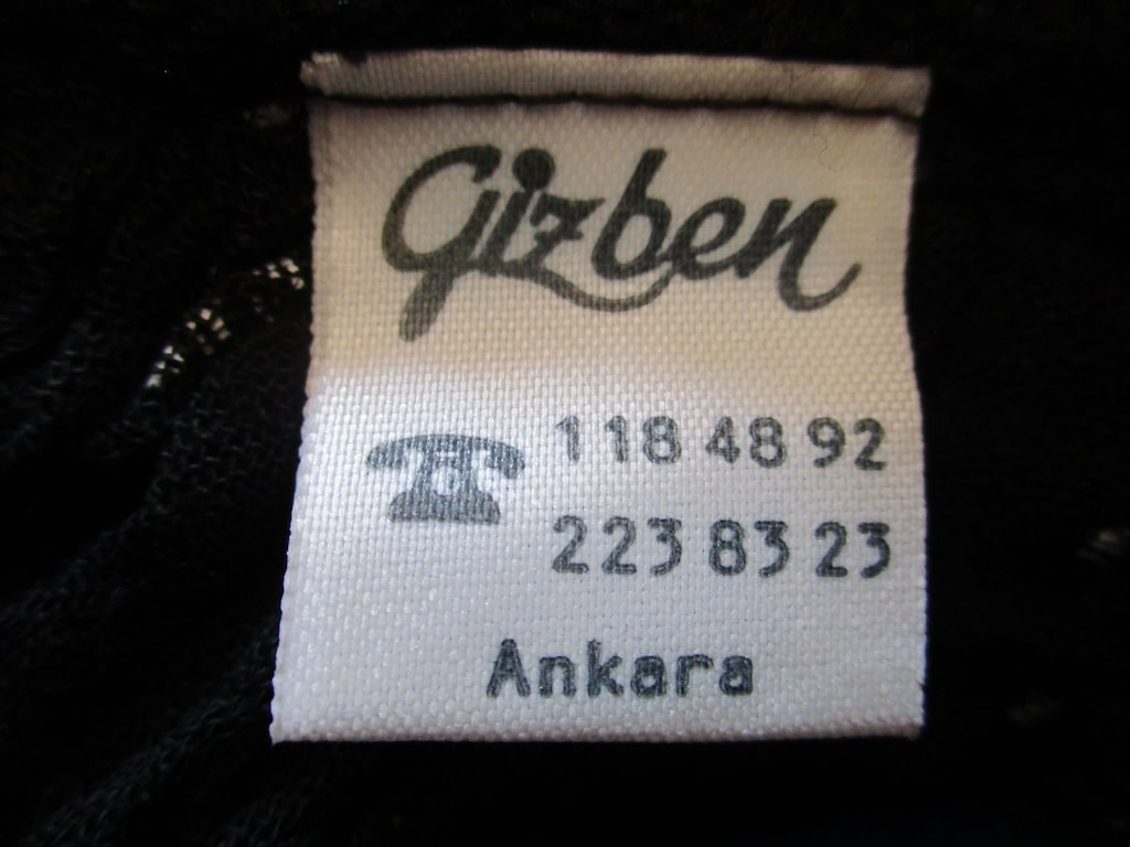 Gizben Vintage Siyah Nakış İşlemeli Oversize Otantik Elbise — görsel 3/3