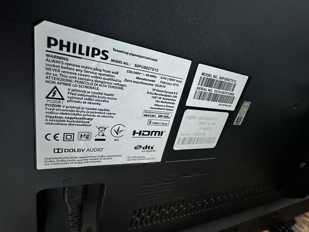 50” Philips LED LCD Smart TV – 4K Ultra HD – Model: 50PUS6272/12 - 2