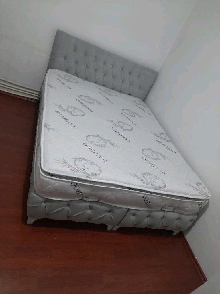 çift kişilik yatak baza başlık 3lü set - 3