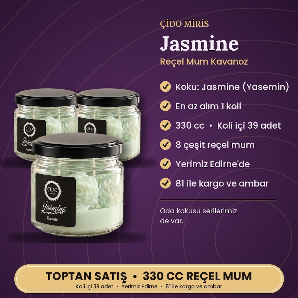 ÇİDO MİRİS JASMINE REÇEL MUM 330CC SIFIR - 2