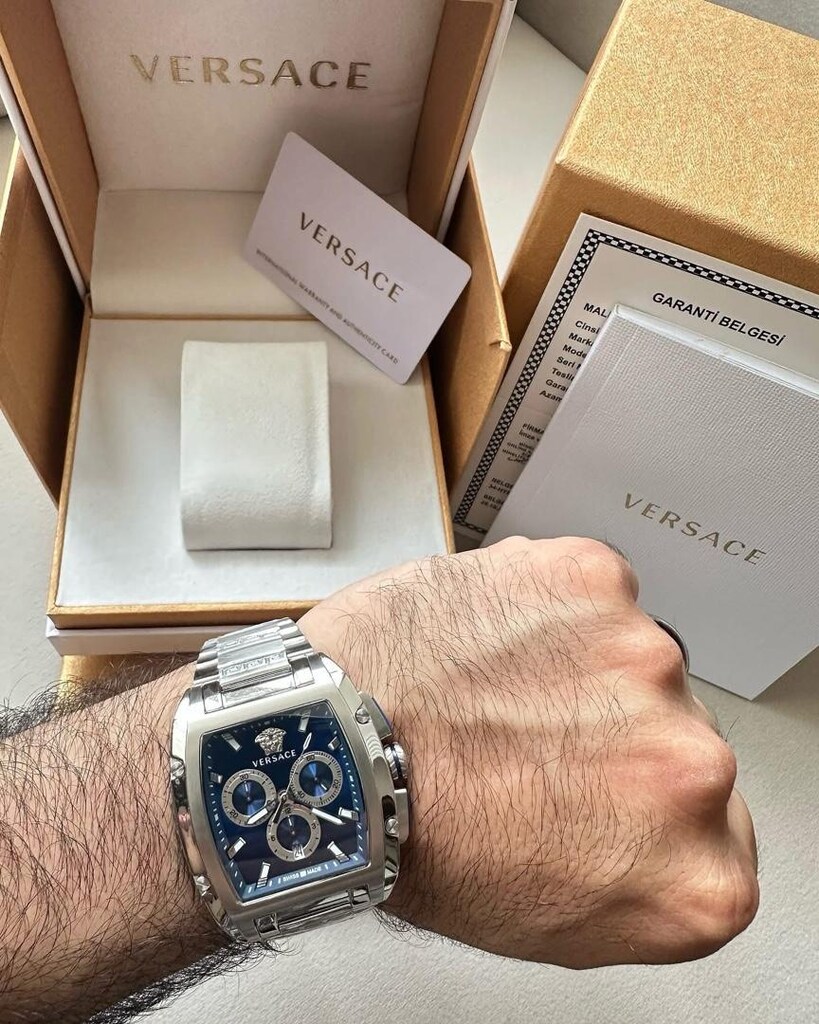 ORJİNAL VERSACE KARE SWİSS MADE ERKEK KOL SAATİ - 4