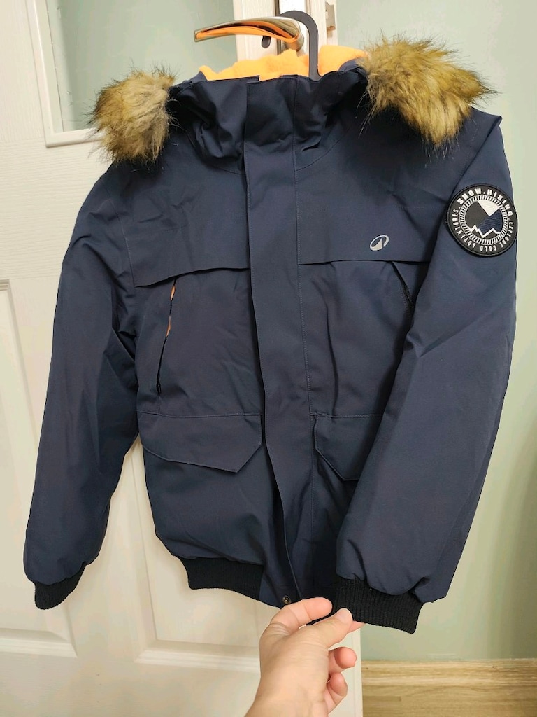 Çocuklu Mont Lacivert Kapüşonlu Decathlon - 3