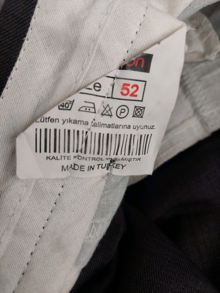Erkek koyu gri duble paça kumaş pantolon - 8