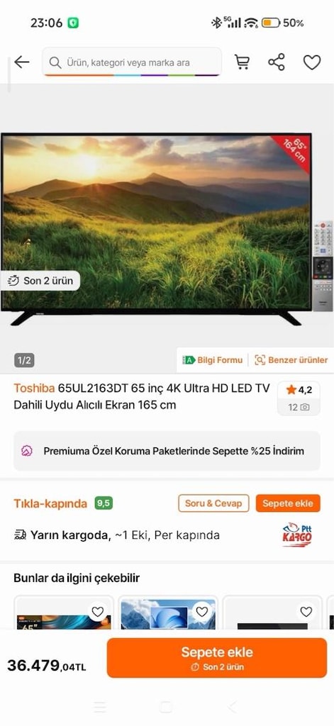 Toshiba 65 inç 4K ultra HD LED TV - 3