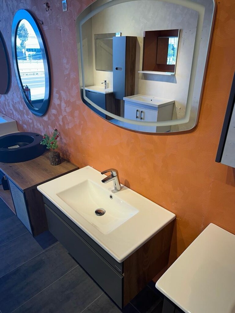 85 cm Antrasit MdfLam Banyo Mobilya Seti - 6