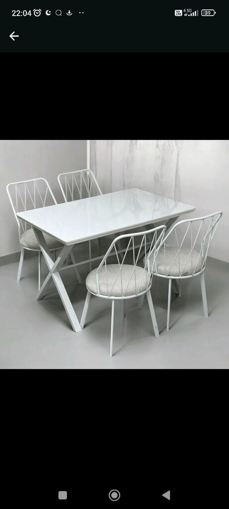Sıfır mağazadan kaliteli telli MDF masa 4 sandalye takımı - 6