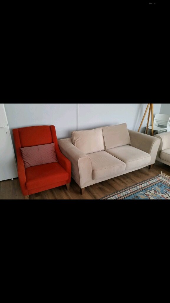 Enza Home Merlin koltuk takımı, üçlü/ikili/berjer,yeni gibi. - 2