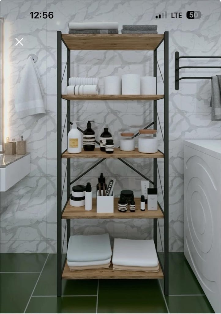 Çok Amaçlı Raf/Kitaplık/ Dekoratif Banyo Rafı - 4