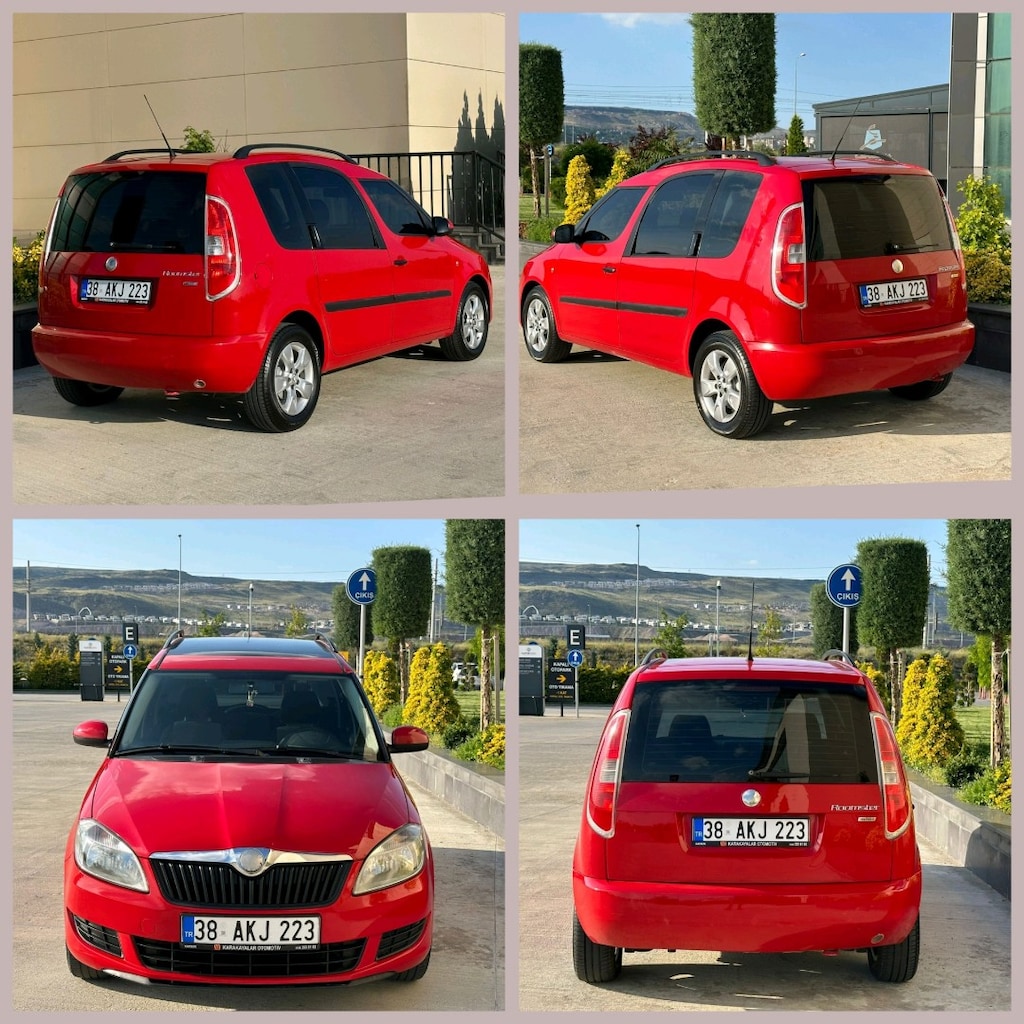 2010 Model Kırmızı Skoda Roomster Tüplü Aile Arabası - 4