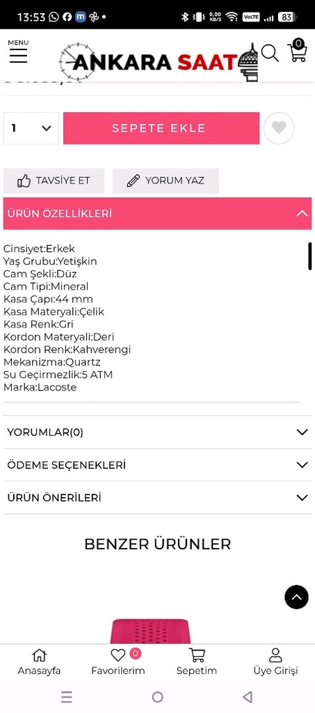 Lacoste erkek saat - 12