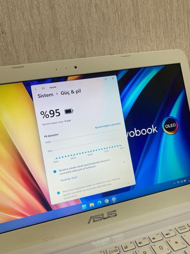 ASUS-YENİ NESİL-4GB RAM-128GB SSD-BATARYALI-BEMBEYAZ-14” LAPTOP - 7