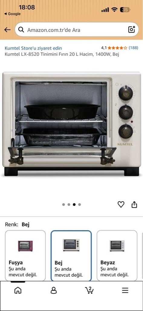 Kumtel Siyah Rustik 20 Litre Mini Fırın LX-8520 - 8