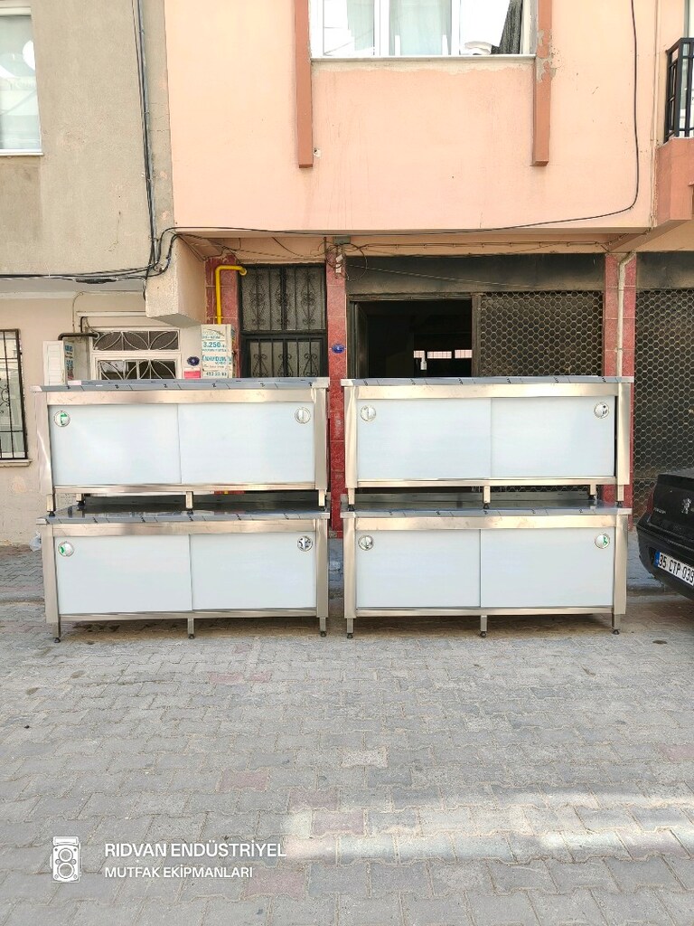 krom tezgah hazır mutfak krom çalışma tezgahı 190 cm paslanmaz krom - 7