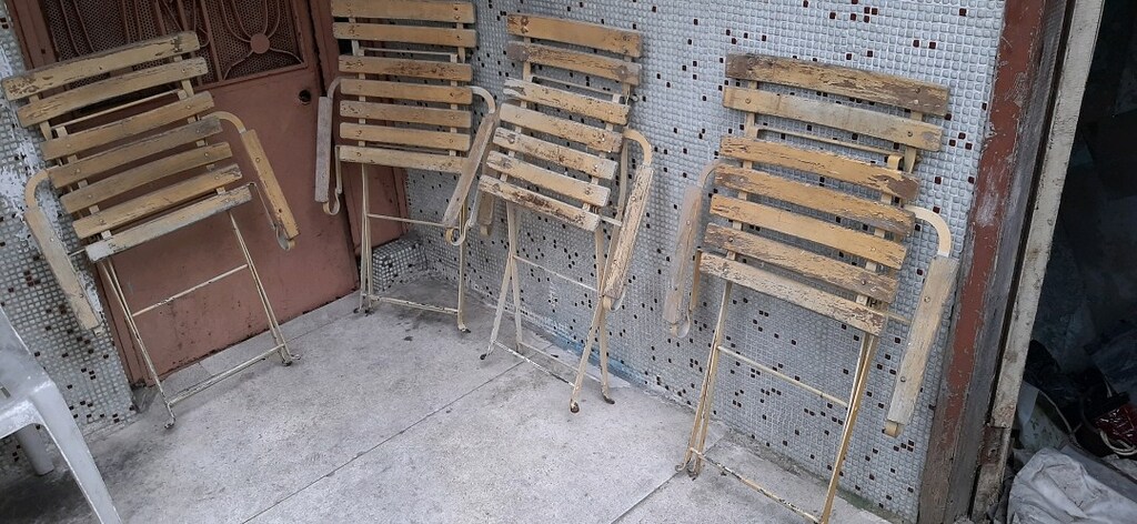metal ve ahşap sandalye - 3