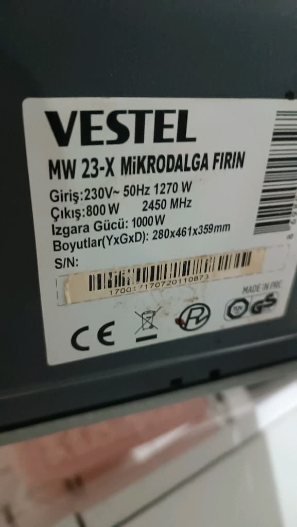 Vestel mw 23-x mikrodalga - 4