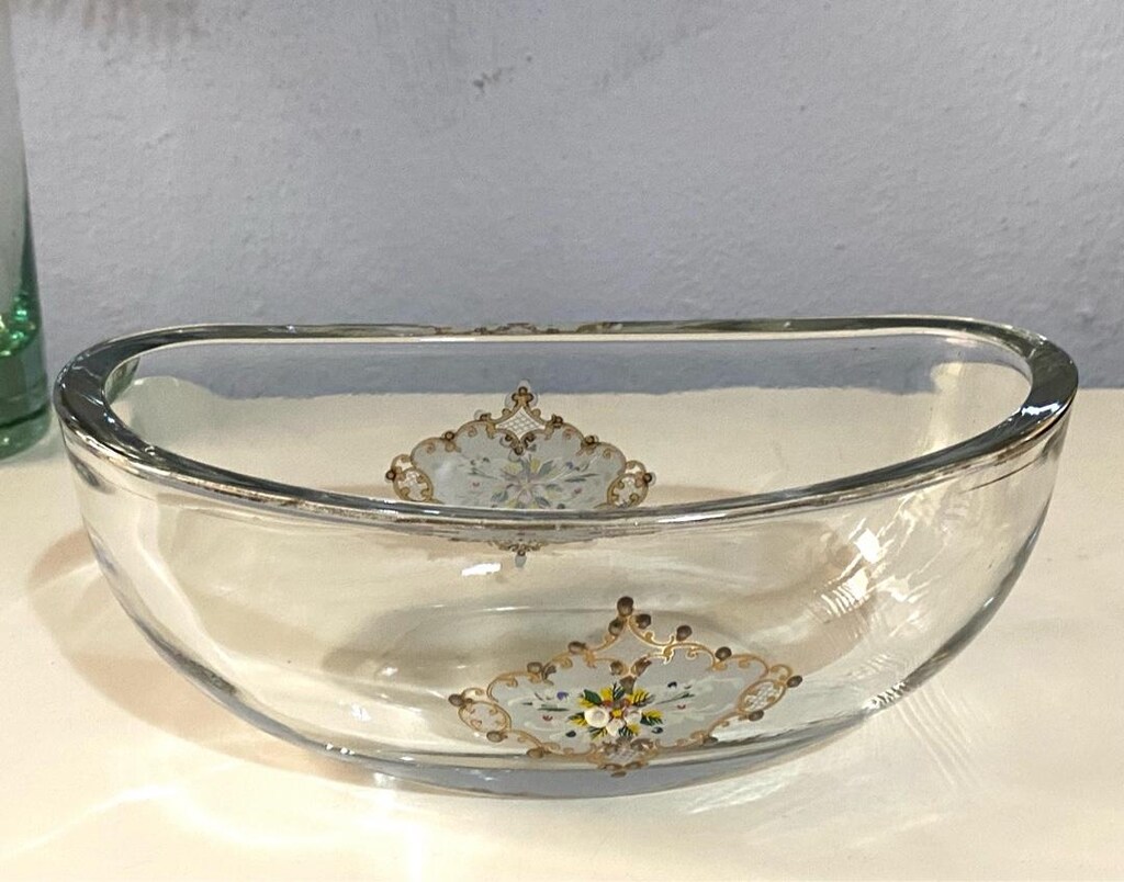 PAŞABAHÇE Butik Vintage El Boyama Cam Jardinyer & Gondol - 9