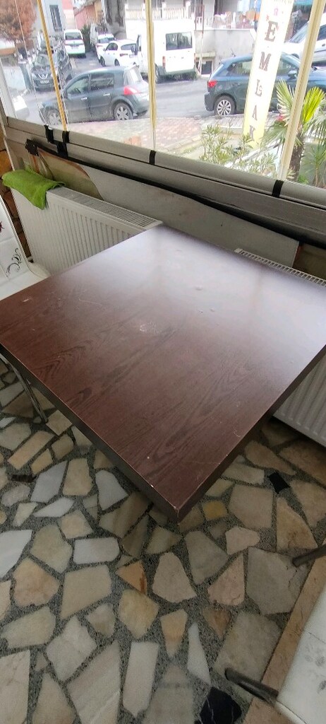cafe restoran lokanta ahşap masa metal ayaklı - 3