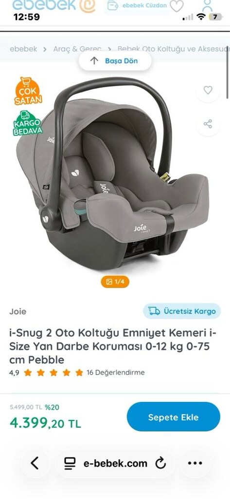 bebek oto koltuğu puset örtü hediyeli - 5
