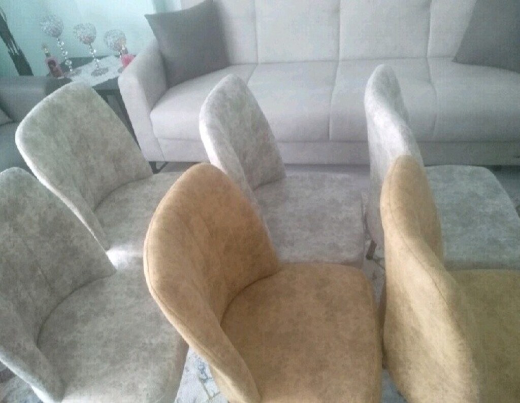 hardal rengi ve krem rengi sandalyeler 6 adet mevcut tuzla yayla mahal - 2