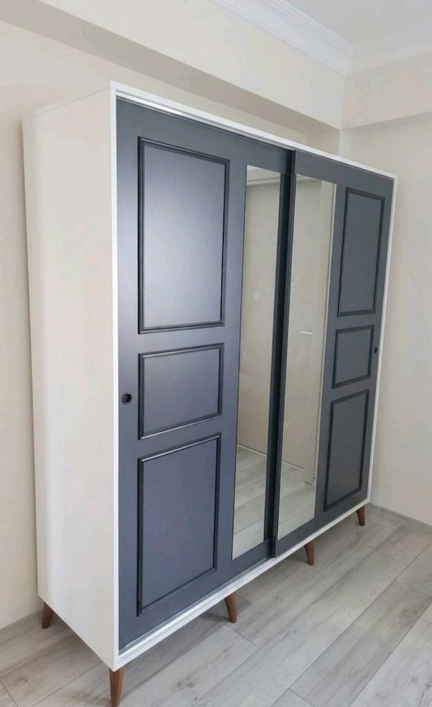 Sıfır Sürgülü Aynalı Yatak Odası Takımı (Dolap + Şifonyer + Komodin) - 2