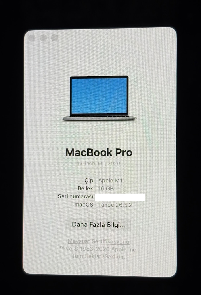 Apple Macbook Pro M1 16GB RAM 512GB SSD TOUCHBAR 13" SORUNSUZ - 7