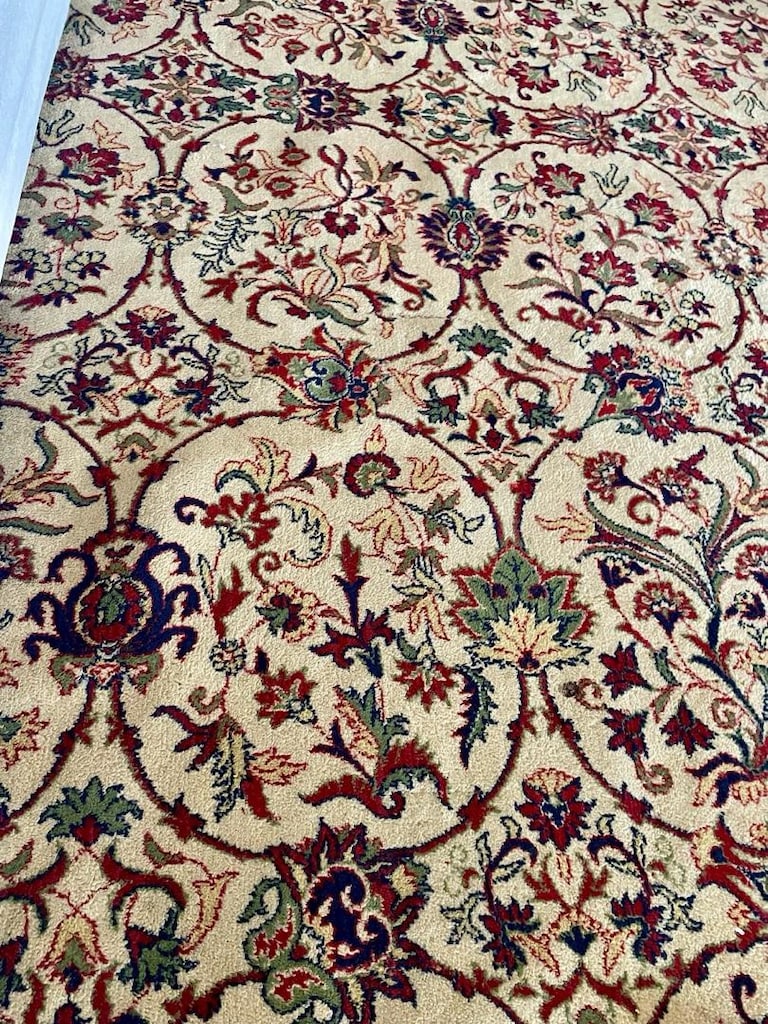 Antika Yün Kiremit Bej rengi Vintage 12 metre kare 4x3 metre Halı - 3
