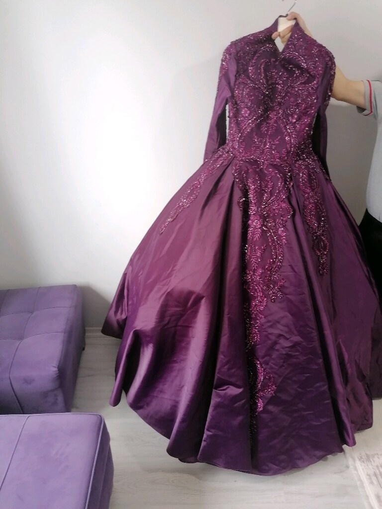 Nişanlık mor 38 beden prenses model - 2