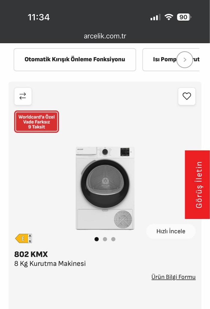 çamaşır kurutma makinası 3 yıl garantili 0 ütün - 2