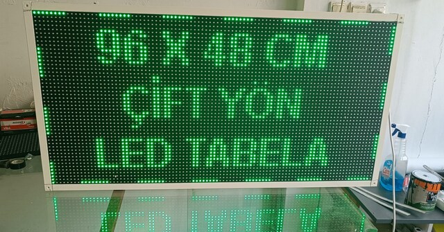 48 x 96 cm çift yön yeşil renk kayan yazı led tabela