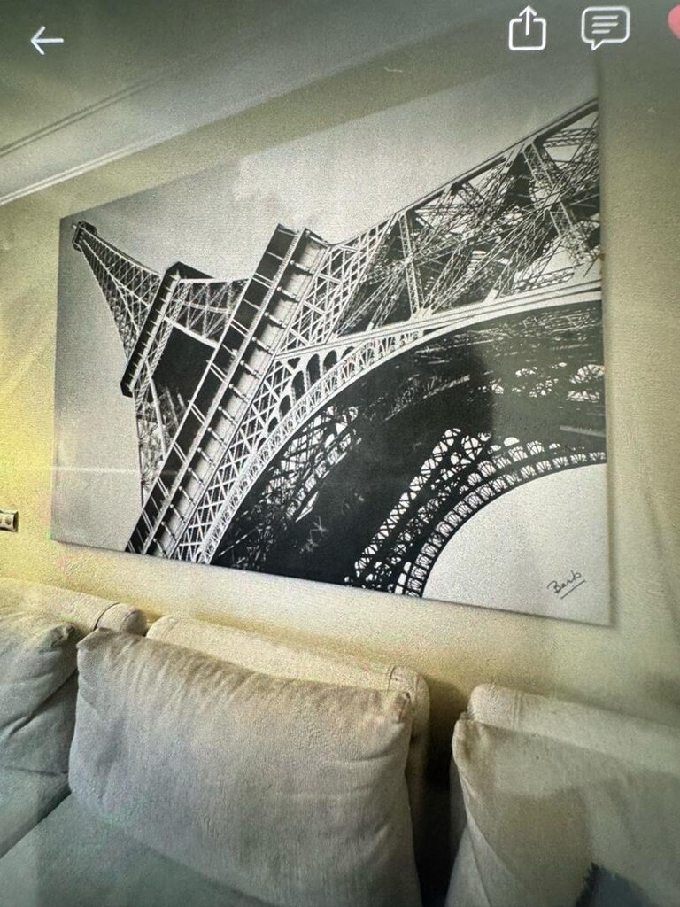 siyah beyaz Eyfel tablosu, İkea 140cm.200cm - 2