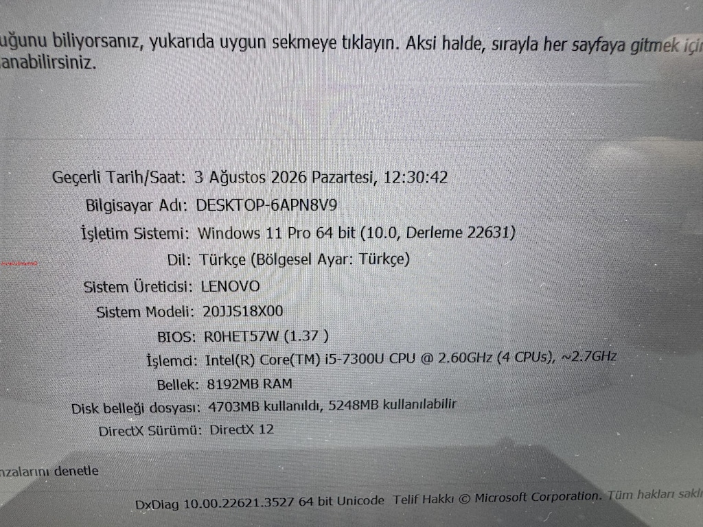 THİNKPAD YOGA 370 - İ5 7. NESİL 8 GB RAM 256 M2SSD DOKUNMATİK - 7
