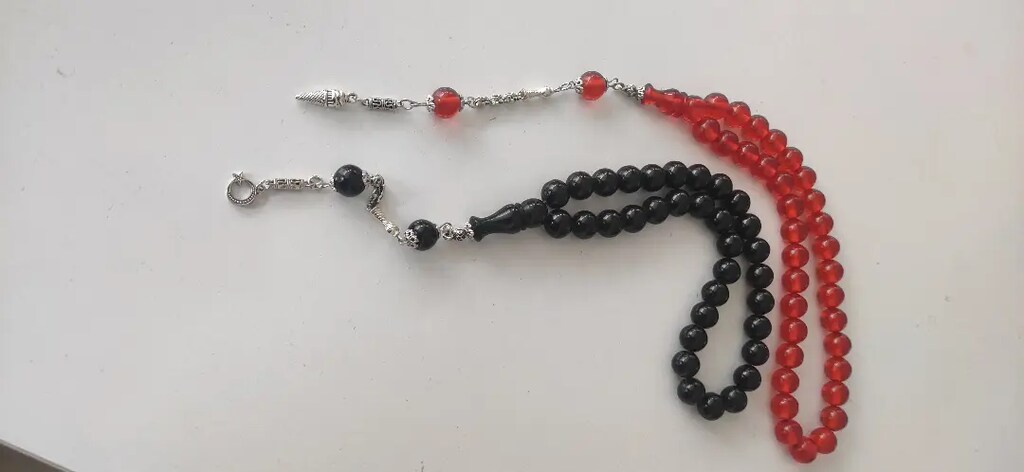 ATEŞİ KEHRİBAR KIRMIZI VE YEŞİL 2 ADET ALKAPA PÜSKÜL - 8