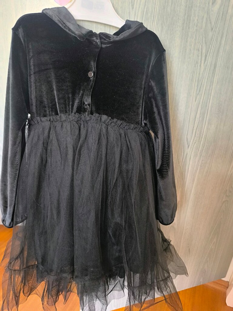 kadife tüllü kız çocuk elbise - 3
